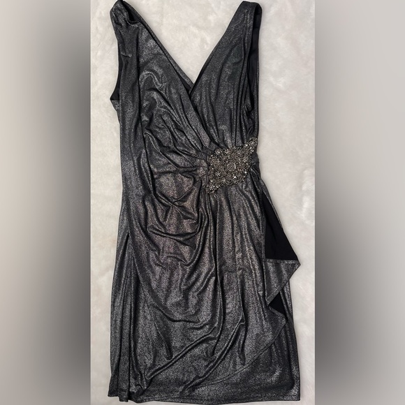 Calvin Klein black/silver shimmer cocktail dress - Picture 1 of 6